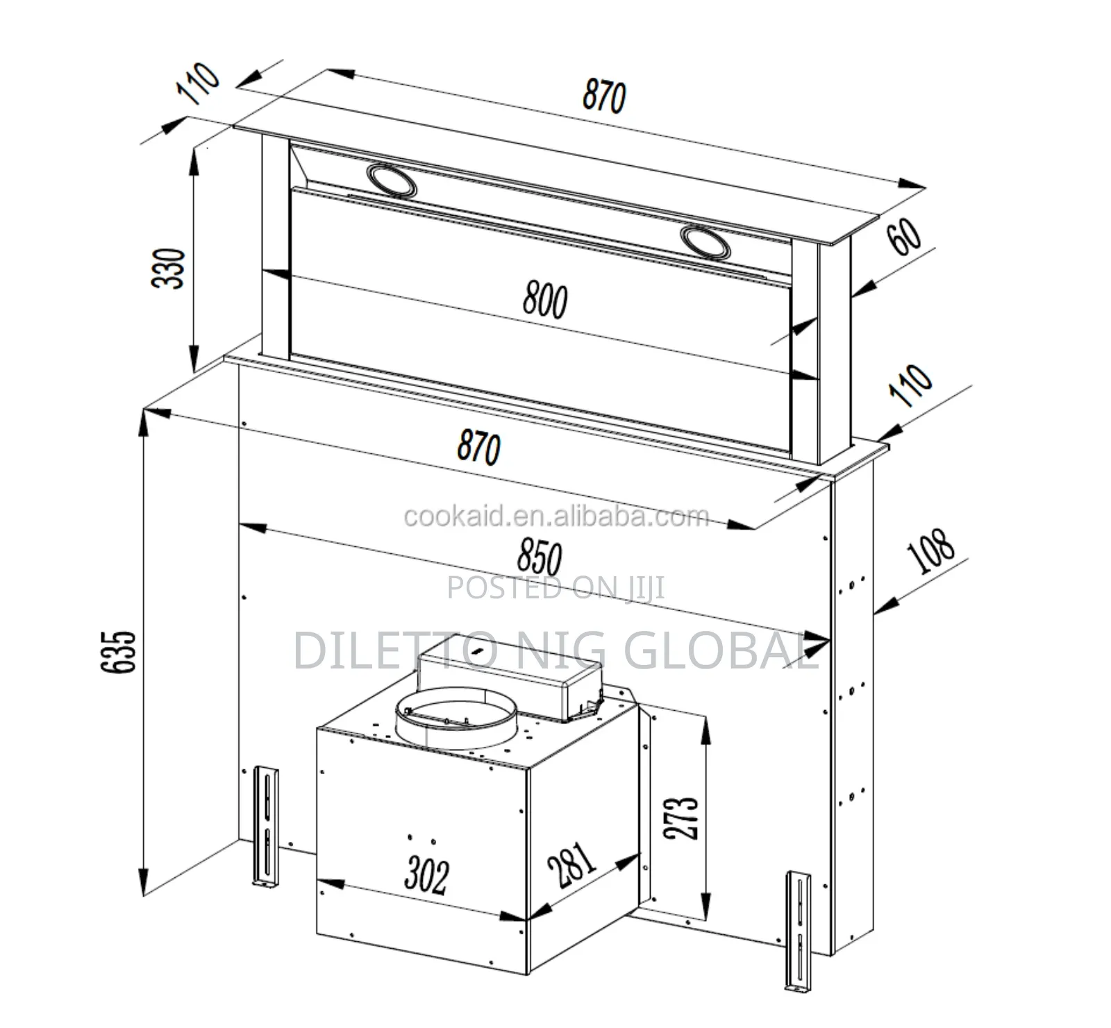 90cm Downdraft Extractor Sliding Extractor