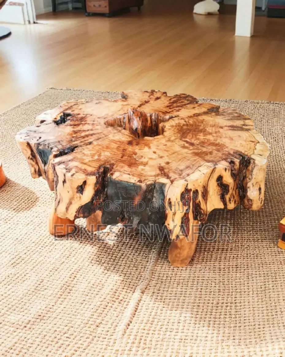 Handcrafted Oak Table, Slab Center Piece