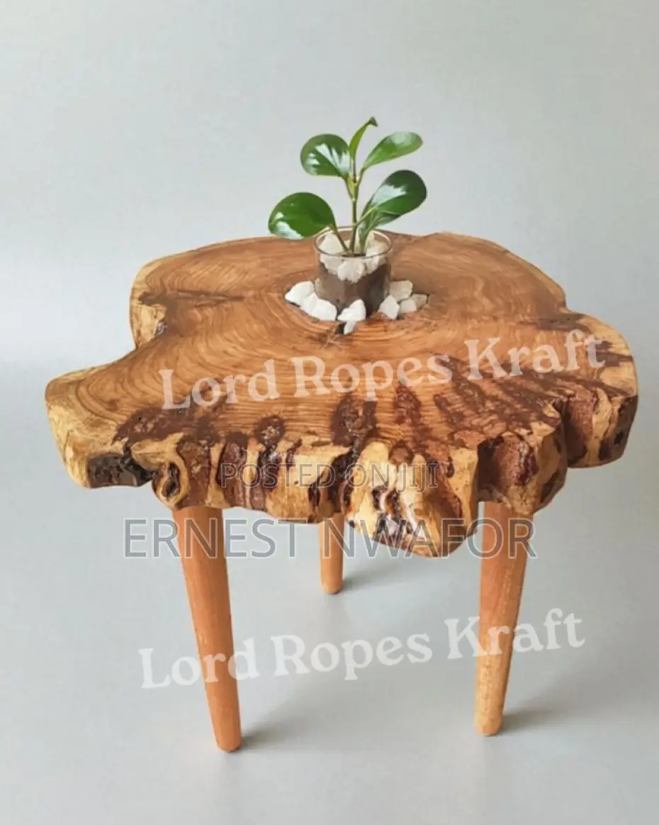 Handcrafted Oak Table, Slab Center Piece