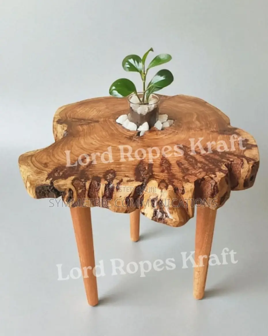 Handcrafted Oak Table, Slab Center Piece