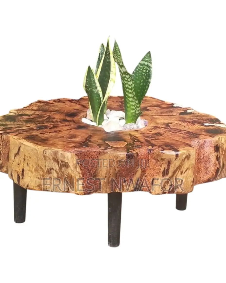 Handcrafted Oak Table, Slab Center Piece