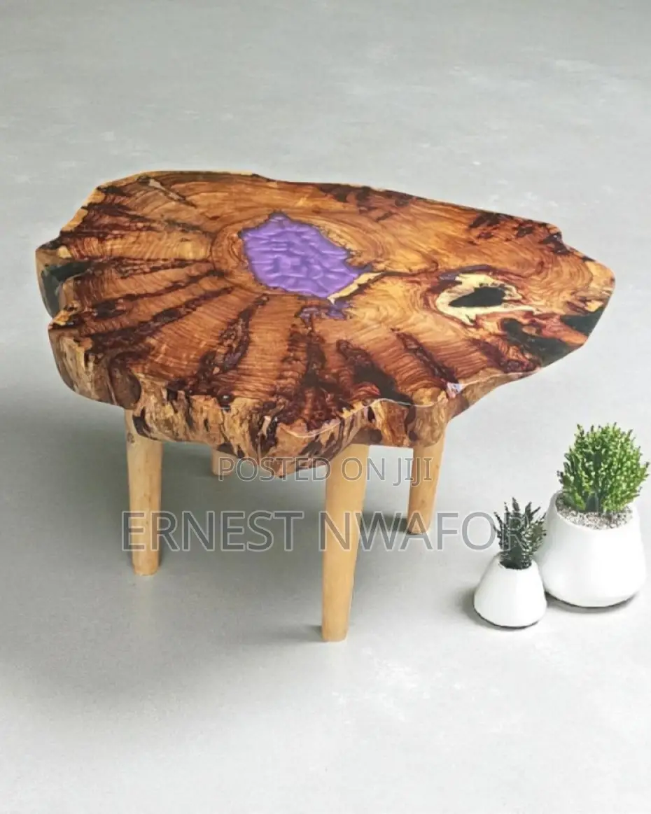 Handcrafted Oak Table, Slab Center Piece