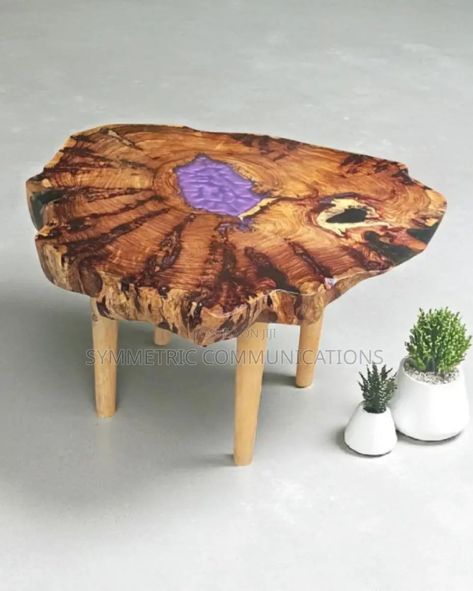 Handcrafted Oak Table, Slab Center Piece