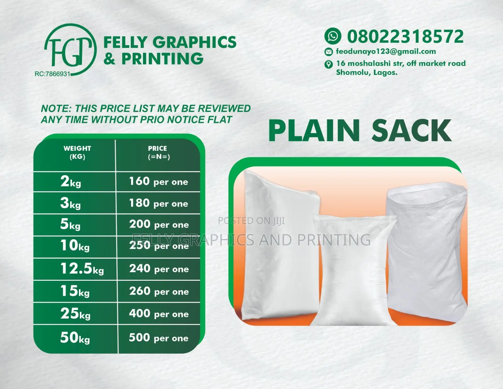 Plain Sack