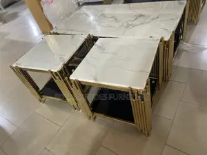 Marble Top Center Table and Stools