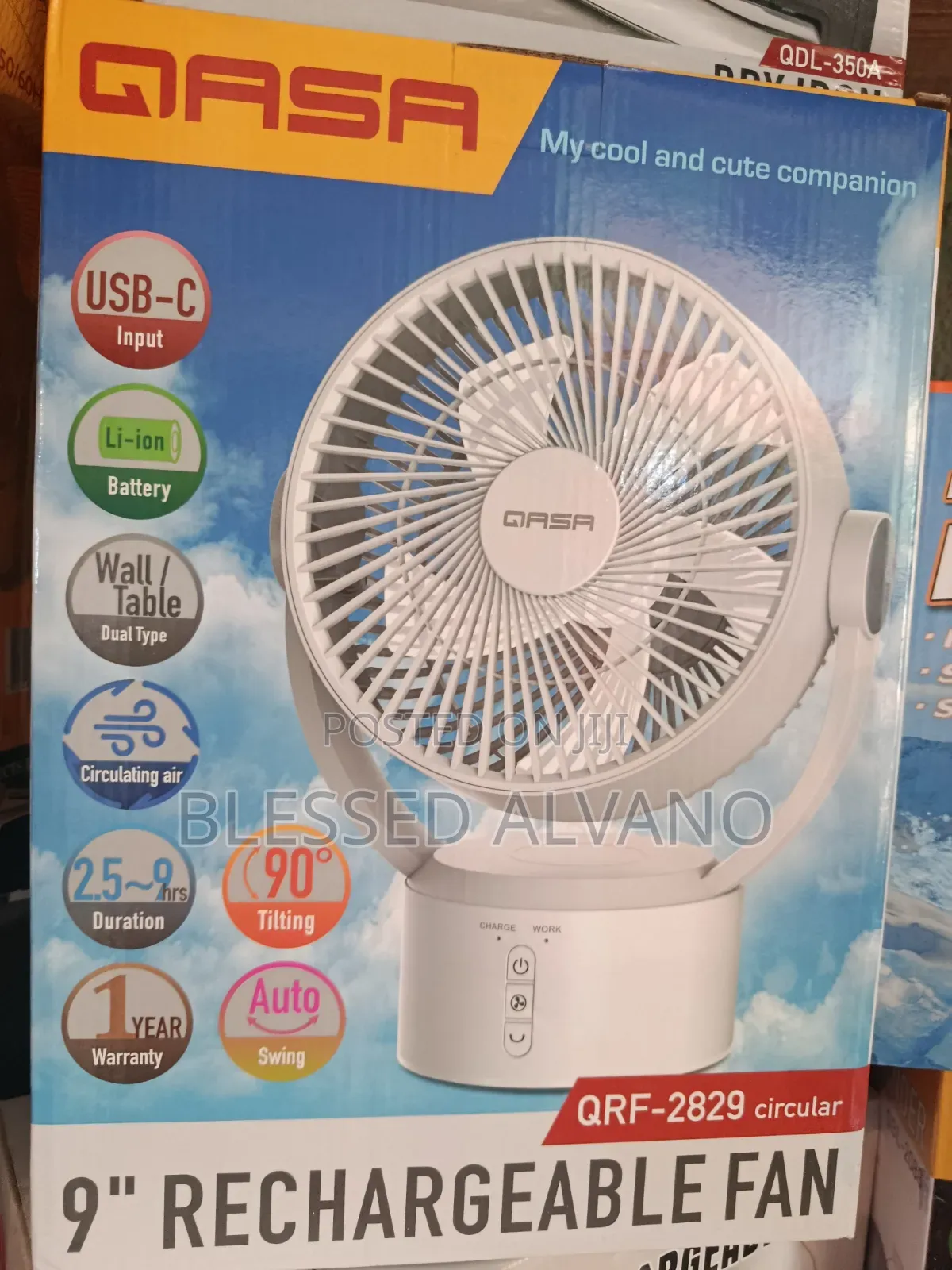 Qasa Rechargeable Table Fan
