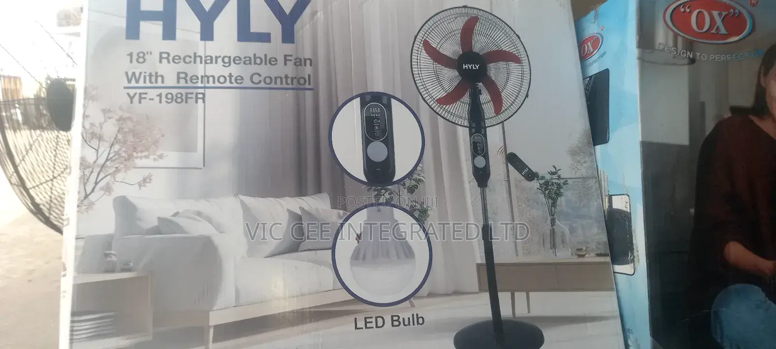 Hyly 18"Rechargeable Fan With Remote