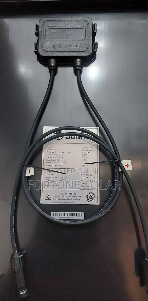 450w 48v All Black Single Phase Panel Deep Cycle 72 Cells