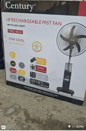 Century Rechargeable Fan With Remote Control Spray