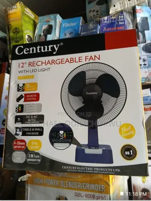 Century Rechargeable Fan With Remote Control