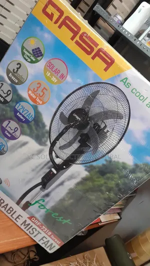 18” Qasa Rechargeable Mist Fan – Super Cooling + Solar Support 