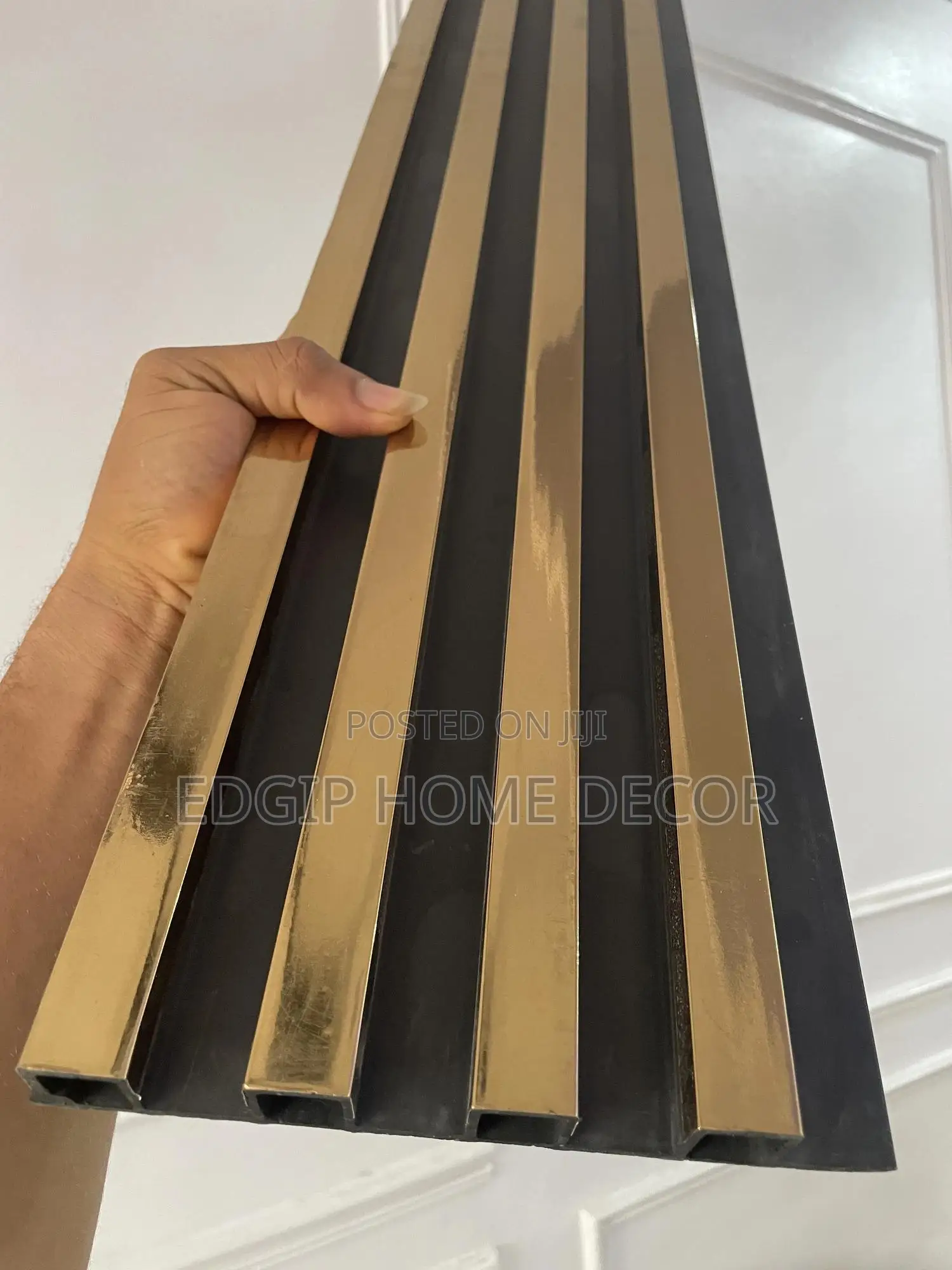 Fluted Wpc Panel Gold Black