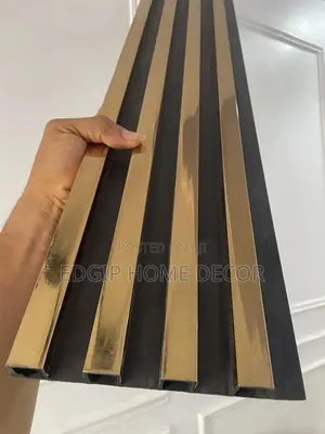 Fluted Wpc Panel Gold Black