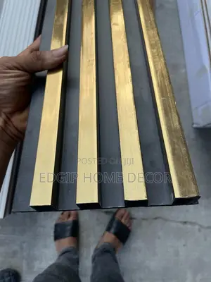 Fluted Wpc Panel Gold Black
