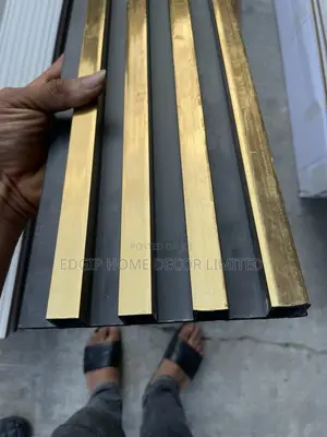 Fluted Wpc Panel Gold Black