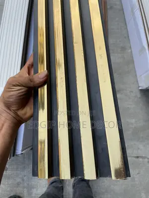 Fluted Wpc Panel Gold Black