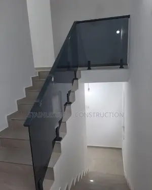 Clearedge Glass Dark Grey on Staircase