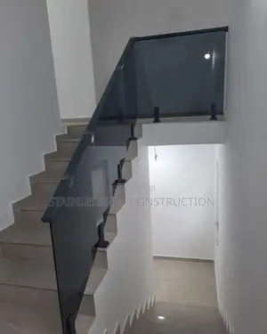 Clearedge Glass Dark Grey on Staircase