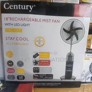 Century Rechargeable Mist Fan 18 Inches With Led Lights