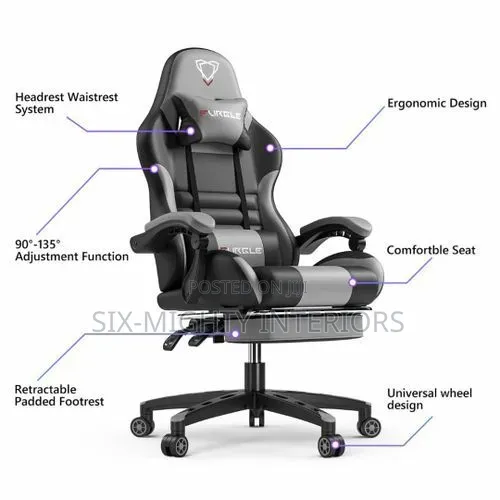 Furgle Designer Home Studio Gaming Chair - Black White