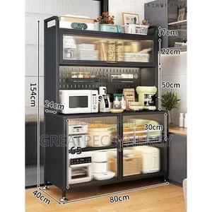 New Multi Purpose Standing Shelf Complete Kitchen Rack -60×38×120cm