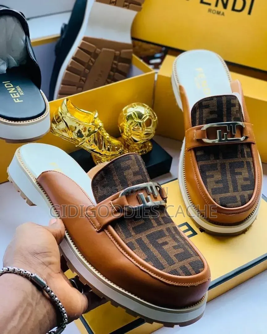 Luxury Brown/Black Monogram Half Shoes Size 40-46