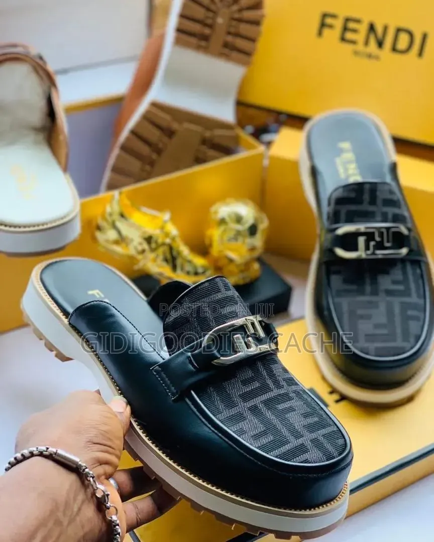 Luxury Brown/Black Monogram Half Shoes Size 40-46