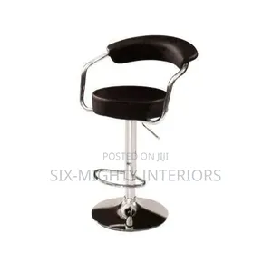 Comfort Chrome Bar Stool With Backrest - Black