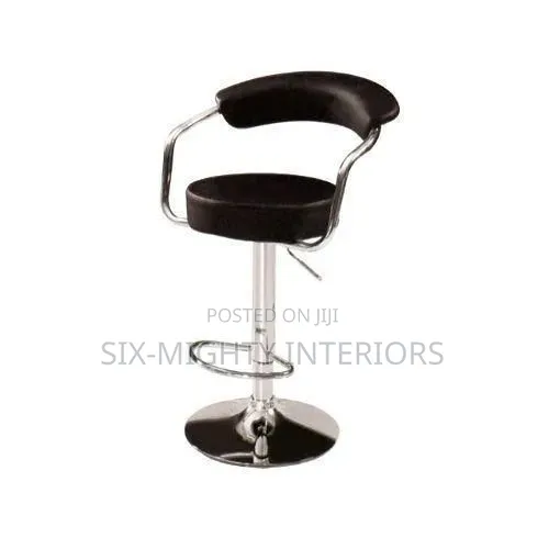 Comfort Chrome Bar Stool With Backrest - Black