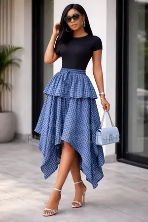 Checkered Handkerchief Skirt