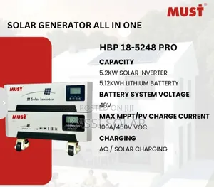 Must Solar Generator With 5.12kwh Lithium Battery for Duplex
