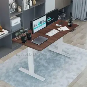 Modern Adjustable Height Electric Standing Desk(1.2mtr) Brown Top
