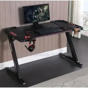 Modern Z Shaped RGB Led Lights Gaming Table 1.4mtr