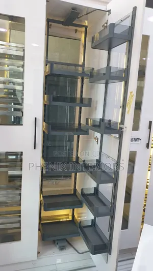 Glass 6 (Six) Layers Kitchen Pantry Inbuilt Shelves