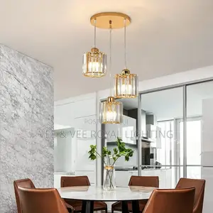 3 Drop Gold Crystal Pendant Light – For Dining and Kitchen