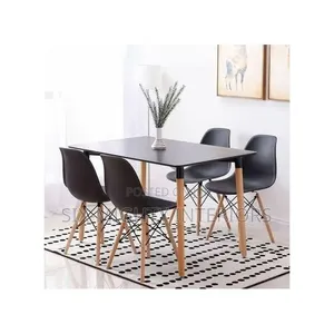 Rectangular Restaurant Dining Table + 4 Plastic