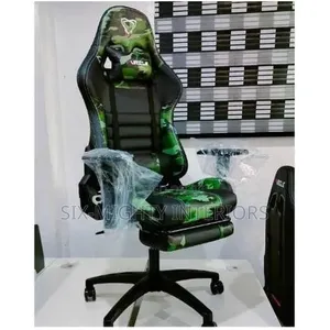 Furgle Computer Racing Gaming Ergonomic Chair + Footrest -Green