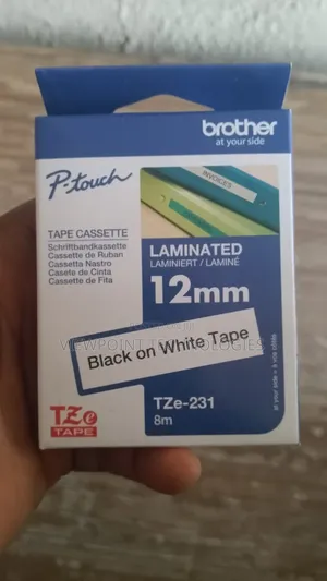 Brother Tze-231 Laminated Label Tape Cassette(Black on White)