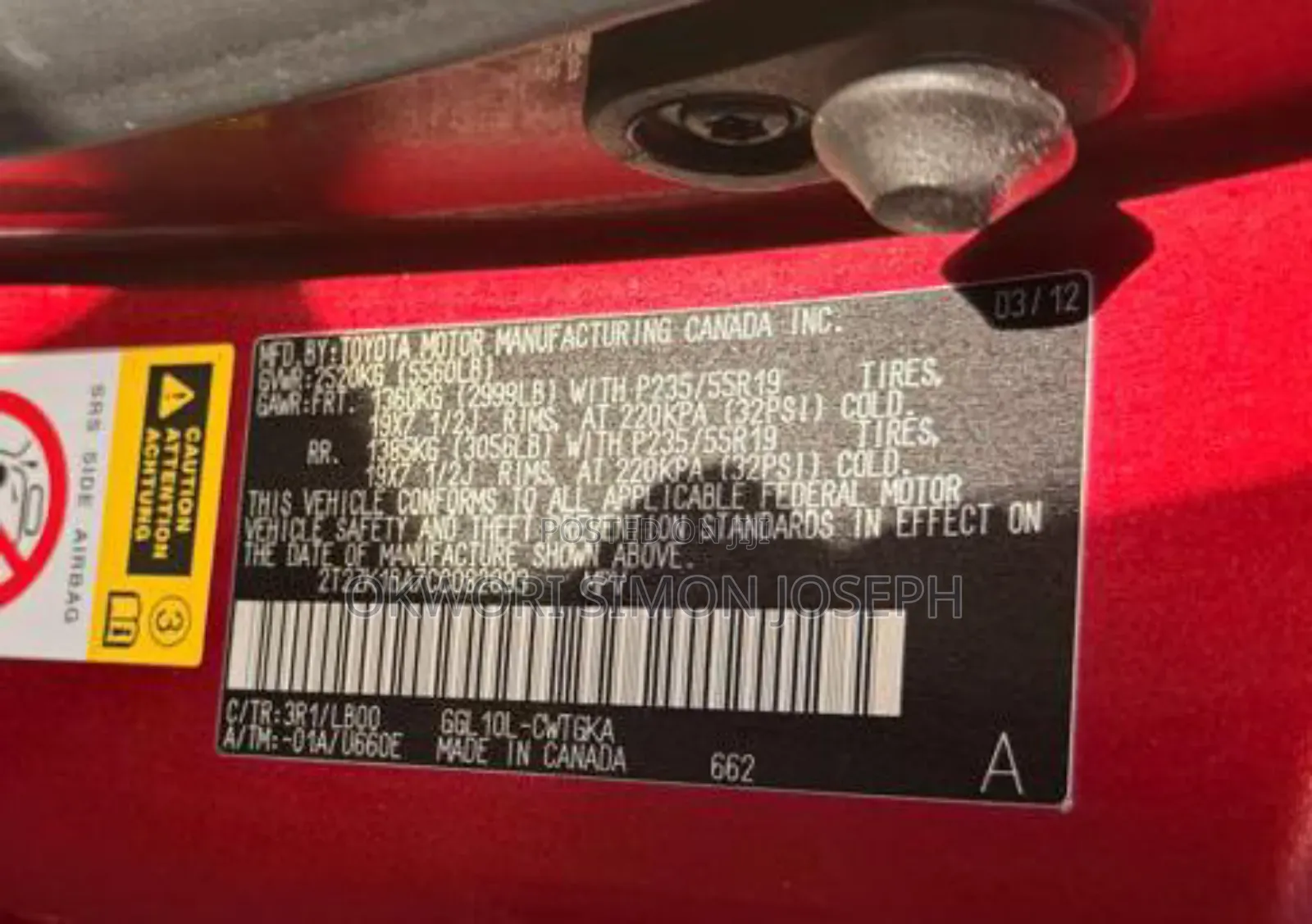 Lexus RX 2012 Red
