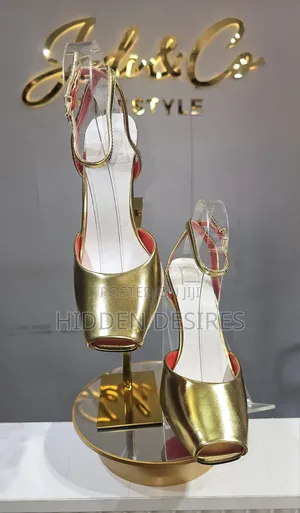 Yadale Square Toe Stilettos- Gold