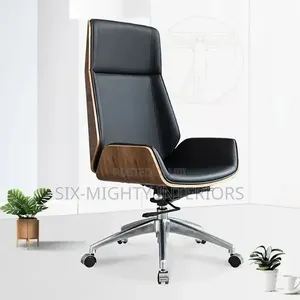 Classic Ceo Walnut Back /Leather Office Swivel Chair