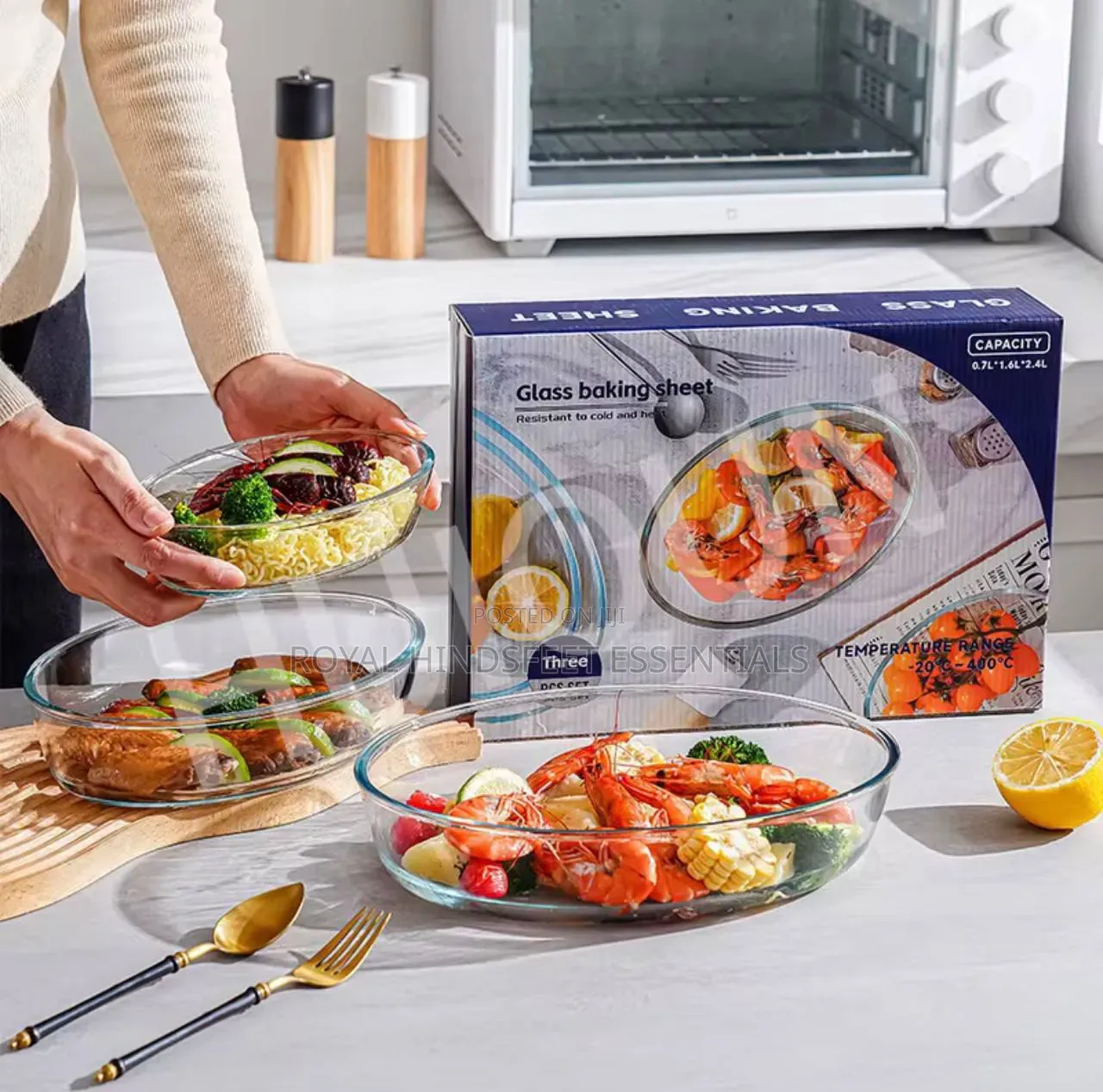 Microwave Safe 3pcs Oven Glass Baking Bowls