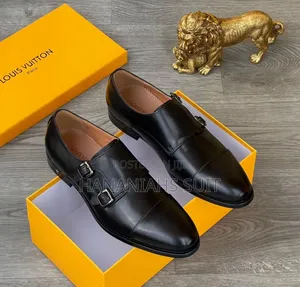 Black Corporate Monk Strap Shoes