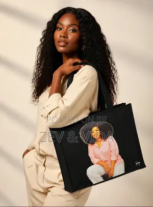 Custom Midi Lolly Tote Bag - Personalized Cartoon Portrait Handbag