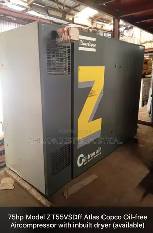 Industrial Oilfree Scew Air Compressor 75hp 8bar With Inbuilt Air Drye