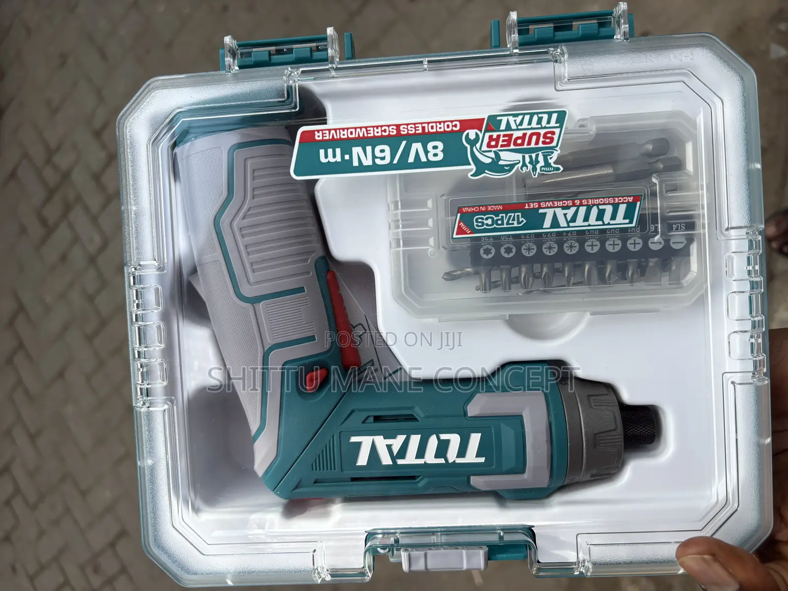 Total Cordless Screwdriver 8volt - 17pcs With Accessories