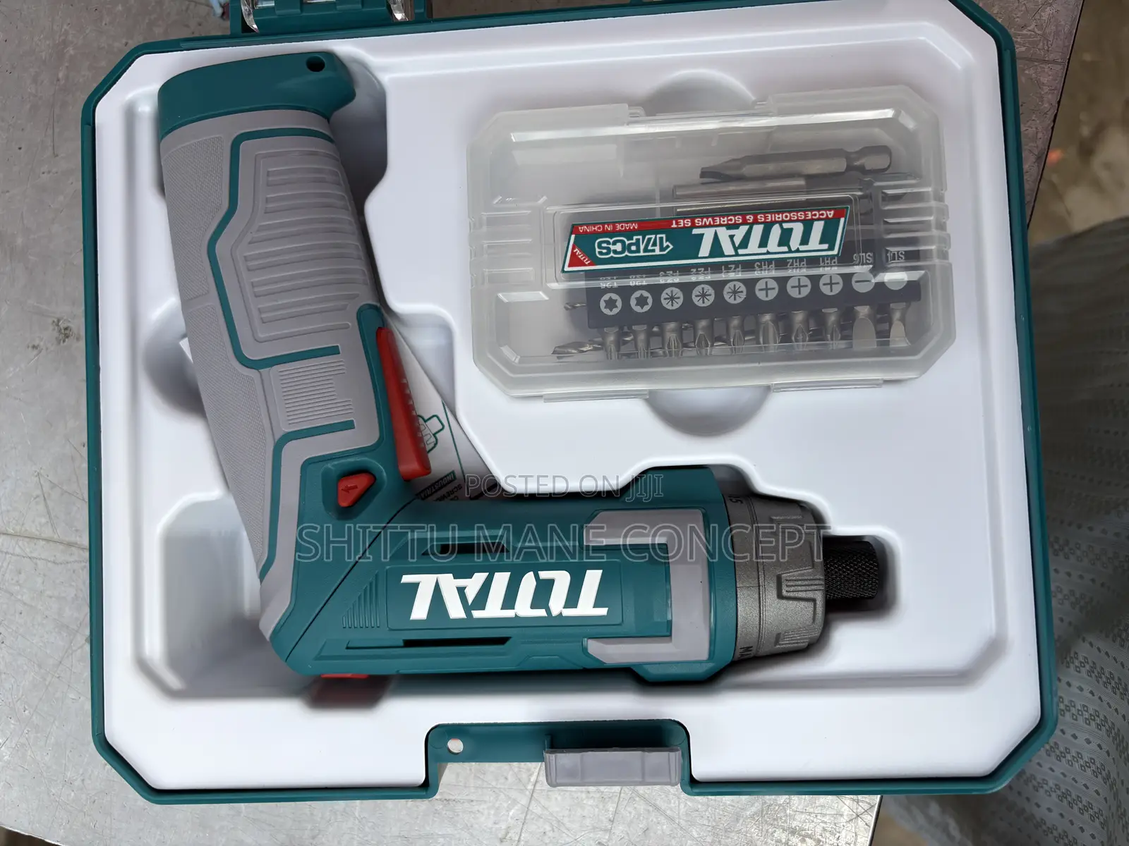 Total Cordless Screwdriver 8volt - 17pcs With Accessories