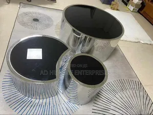 Irregular Shape Glass Top Center Tile With Side Stool