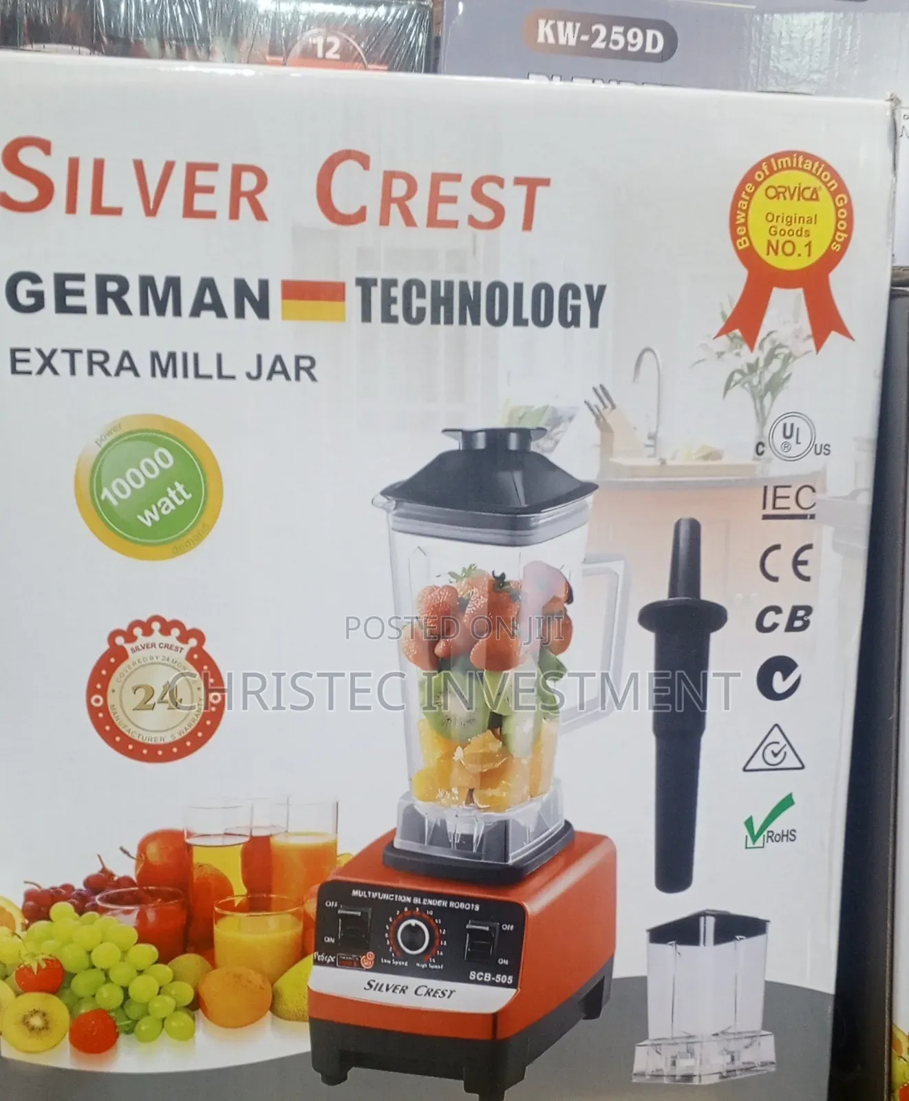 Silver Crest Blender 2.0 L With Two Cup Grinder