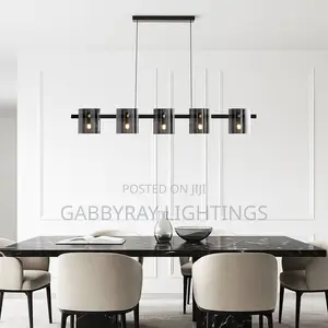 Long Smoky Glass Chandelier